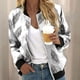 thumbnail image 1 of Puntoco Chaquetas para mujer Estampado floral Manga larga Cremallera Recortada Ligero Cuello alto Outwear Tops Abrigo Liquidación Puntoco Puntoco-183, 1 of 6