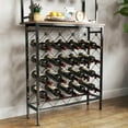 thumbnail image 6 of Industrial 3-Tier Freestanding Wine Rack Bar-Table with 3 Storage Shelves 10 Glass Holders 20 Bottles Wine Bar Cabinet for Liquor and Glasses for Home, 6 of 8