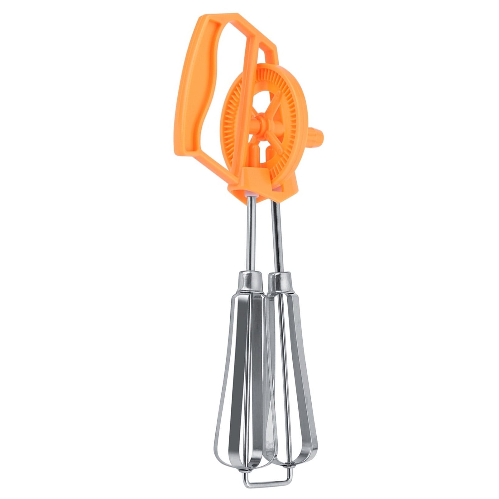  Manual Hand Mixer Easy Operation Stainless Steel Hand Crank Auto Rotation  For Kitchen White,Orange