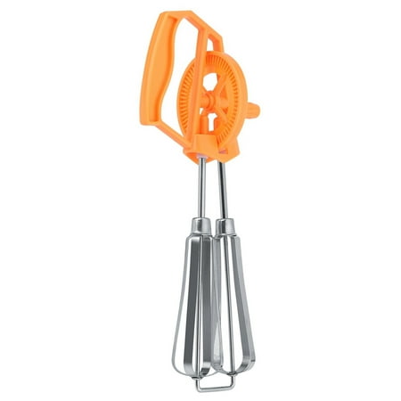 

Manual Hand Mixer Hand Crank Easy Operation Auto Rotation For Home White Orange