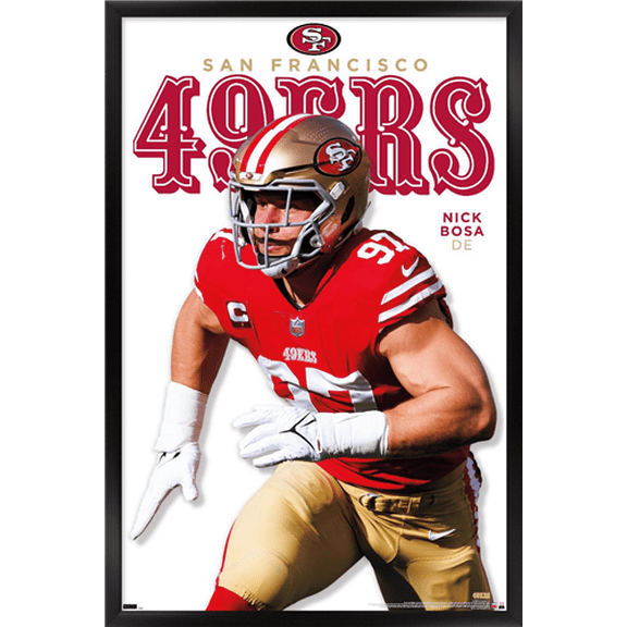 NFL San Francisco 49ers - Nick Bosa Feature Series 23 Wall Poster, 22.375" x 34" Framed
