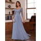 thumbnail image 3 of Vestido Loyeloy Peacock Lace Mother of the Bride Chiffon Aline, 3 of 7