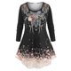 thumbnail image 1 of Camiseta Estampado Fuegos Artificiales de Talla Extra Rosegal  Mangas largas de talla grande, 1 of 5
