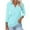 Light Blue, variant on Women's 3/4 Sleeves V Neck Polo Shirts Casual Summer Tops Basic Collar Cute Tees