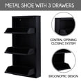 thumbnail image 6 of Flip Drawer Shoe Cabinet, Storage Organizer, Freestanding Shoe Rack, Wall Mounted No-Assembly (Black, 3 Drawer), 6 of 8