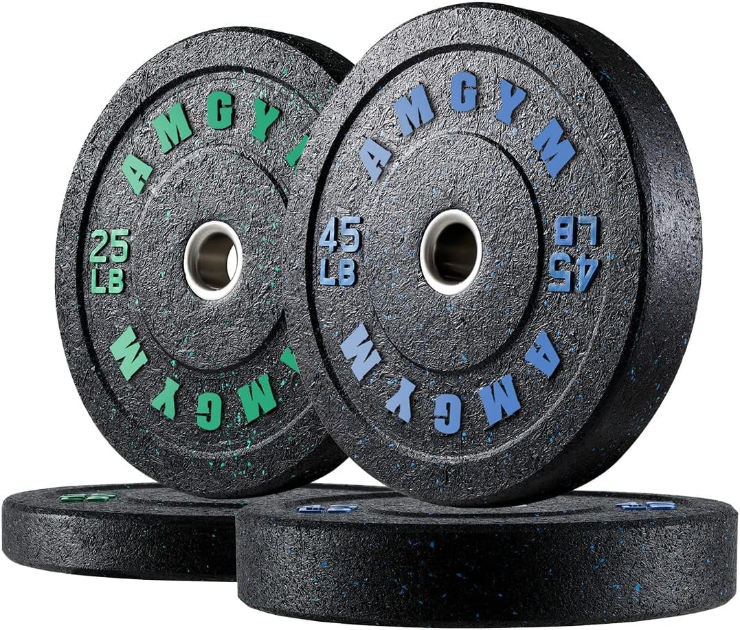 AMGYM Bumper Plates,2Inch Olympic Weight Plates HiBounce for Weight Lifting and Strength