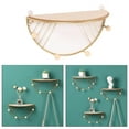thumbnail image 3 of GUOOL Iron Wall Mounted Floating Shelf Rack Semicircle Storage Organizer Stand w/ Hook Golden S, 3 of 9