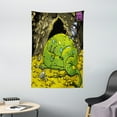 thumbnail image 1 of Dragon Tapestry, Cute Creature Sleeping on A Pile of Gold and Scared Knight Peering over Kids Cartoon, Wall Hanging for Bedroom Living Room Dorm Decor, 40W X 60L Inches, Multicolor, by Ambesonne, 1 of 2