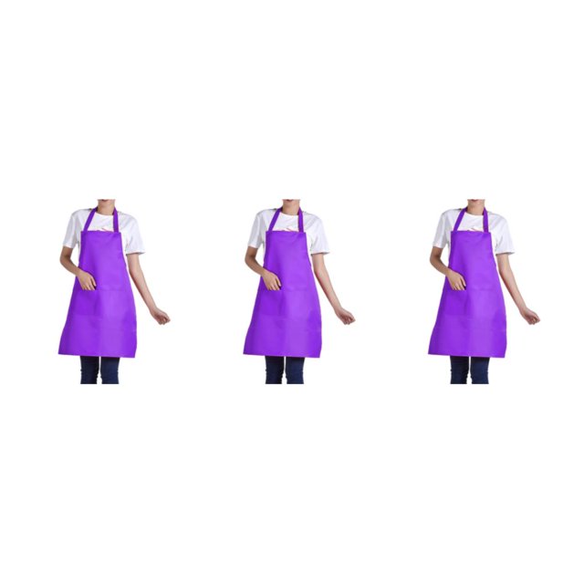 ZheElen 12 Pcs Tablier de Cuisine en Coton et Lin Réglable Innovant et Pratique Violet 3ensemble
