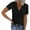 T01-Black tops for women, variant on UPPADA Women Summer Ribbed Shirts Tops - Short Sleeve Ribbed Tops Women Basic Knit Shirts Button V Neck Casual Summer Tshirt