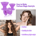 thumbnail image 5 of JANYUN 40 Pcs Magic Hair Rollers Heatless Silicone Hair Curlers Include 20pcs Large Sleeping Silicone Curlers 20pcs Heatless Small Hair Curlersfor Long Medium Short Hair Women Girls (Purple), 5 of 7