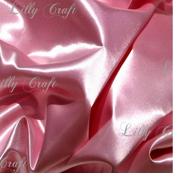 Lilly Craft Bridal Satin Light Pink Color FABRIC 58-60" Wide Sold by the Yard
