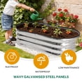 thumbnail image 3 of 4 x 2 x 1ft Galvanized Metal Raised Garden Bed,Oval Steel Planter Boxes Kit with Open Bottom for Vegetables, Herbs, Flowers,Weather-resistant and Rust-Proof, 3 of 9