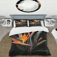 thumbnail image 2 of Designart "Paradise of the Birds of Paradise II" Floral & Botanical Bedding Covert Set - Birds Of Paradise Orange Floral Bed Set With 2 Shams, 2 of 6