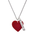 thumbnail image 1 of Delight Jewelry Acrylic 1" Maroon Heart Silvertone Always My Sister Bar Charm Necklace, 23", 1 of 4