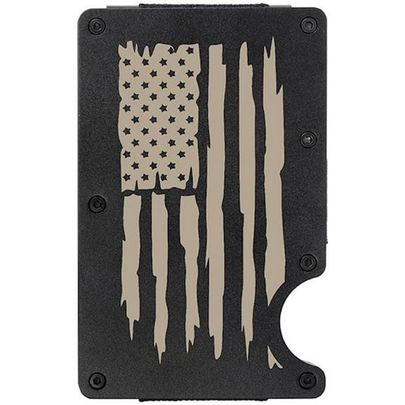 Carson Home Accents  Wallet & Money Clip Rugged American Flag - Holds Up to 12 Cards