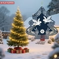 thumbnail image 3 of Metal Hanging Christmas Tree Wind Decorations - Abstract Circuitry Design with Flying Rabbits Perfect for Garden Spinners, 3 of 7