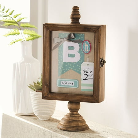 - Better Homes & Gardens Tabletop Wood Shadowbox Finial, Medium Wood Wash