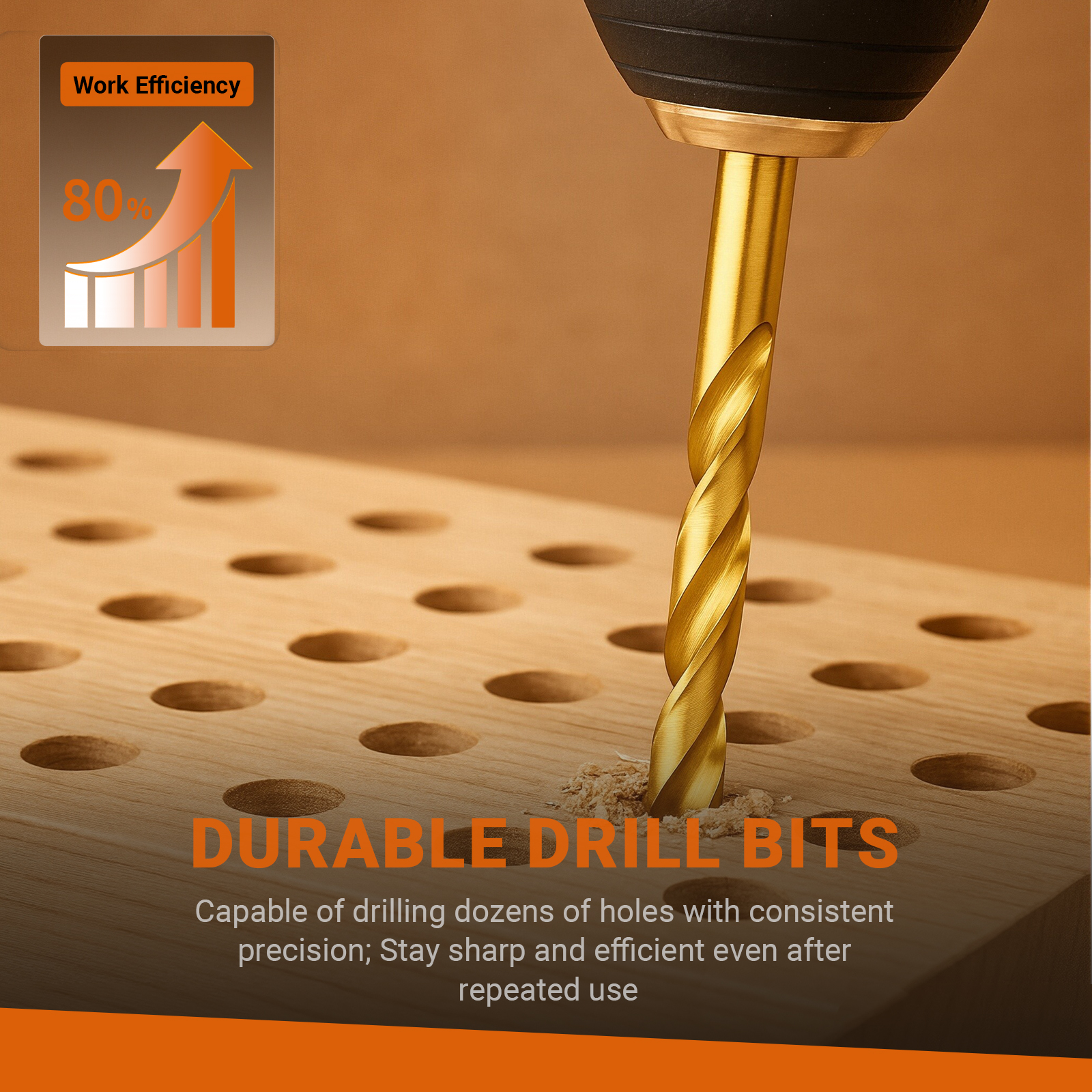 Hymnorq 25PC 1-13mm Metric HSS Brad Point Twist Drill Bits Set for Wood