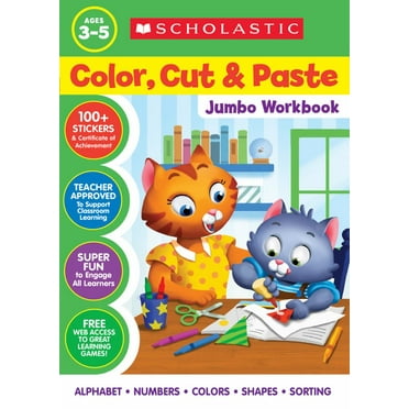 SCHOLASTIC: Color, Cut and Paste Jumbo Workbook (Paperback)