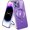 Purple, variant on for iPhone 14 Pro Max Phone Case with Magnetic Invisible Stand [Compatible with MagSafe][Crystal Clear PC Back] Non-Slip Soft Bumber with Ring Holder for Women Men 6.7 inch-Black