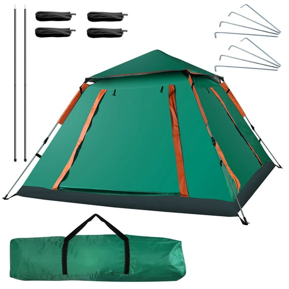 BAYUELSWU Quick Set Up Waterproof 4-5 Person Camping Tent, Outdoor Foldable Camping Tent All-Weather Portable for Hiking, Backpacking, Hiking, Climbing, Travel (Green)