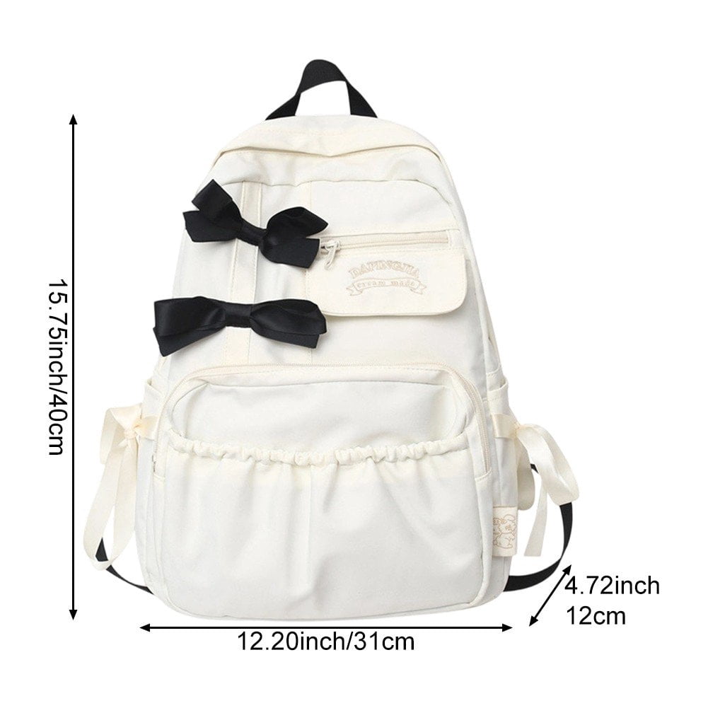 Yvsxxv Backpack, Women's Casual Bow Aesthetic Daypack, White