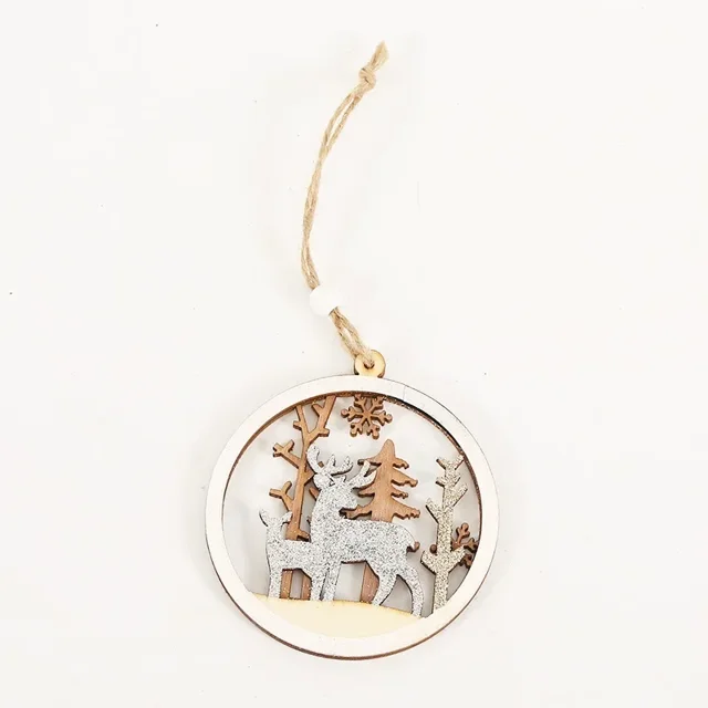 Colgante de madera con estilo de atmósfera para decoración del hogar, para Navidad, fiestas, árbol de Navidad, regalo pequeño, suministros para decoración de fiestas