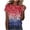 Red, variant on Womens 4th of July T-Shirt Short Sleeve Patriotic Tee USA Stripe Star Summer Tops,L,Silver