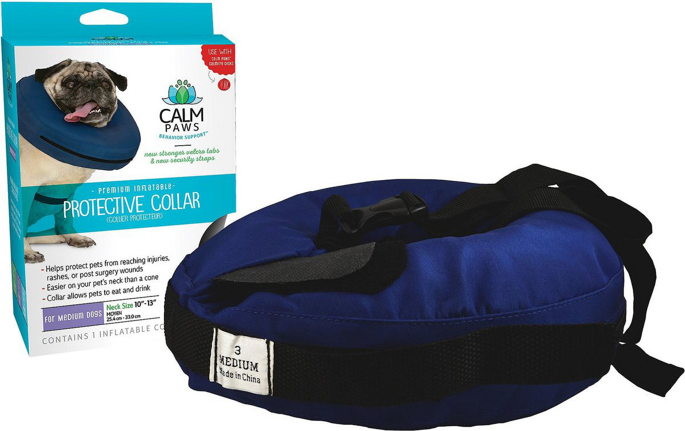 Calm Paws Inflatable Protective Dog & Cat Collar Size: Medium