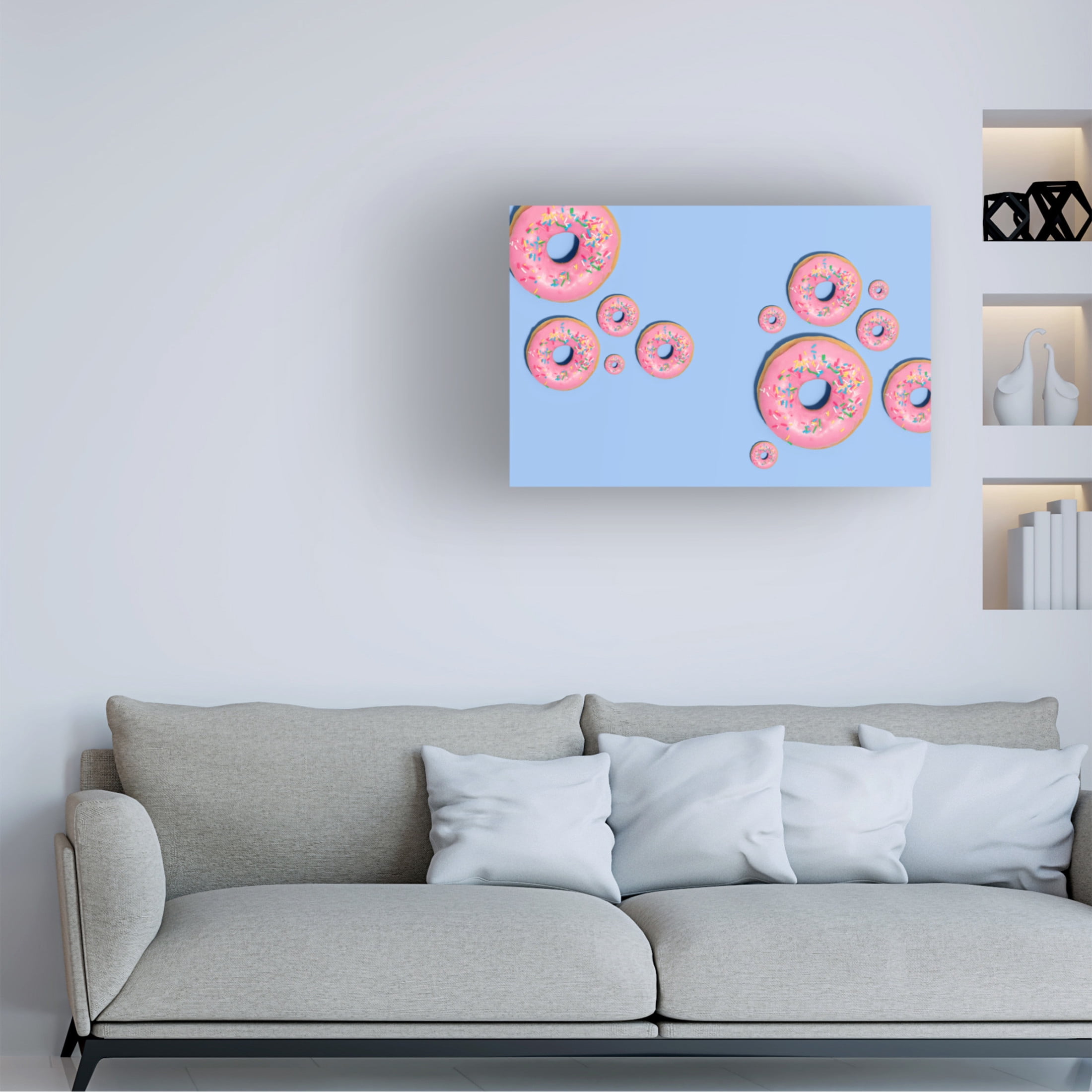 Canvas Wall Art - Julia Ramiro 'Donuts' Wall Art for Living Room, Bedroom, or Office Décor by Trademark Fine Art - 32 x 22 Inches