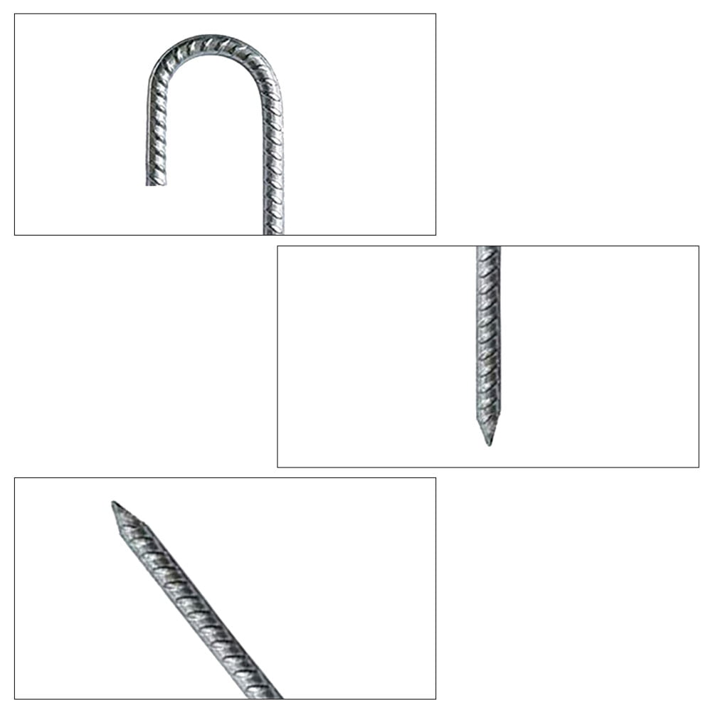 Steel Rebar Stakes Ground Pile Trampoline Tent Heavy Duty J Hook Swing  Support Anchor Gardening Nails