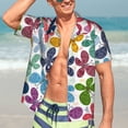 thumbnail image 5 of Picia Colorful Butterflies Gentle Cotton Regular Fit Short Sleeve Casual Hawaiian Shirt for Men-X-Large, 5 of 9