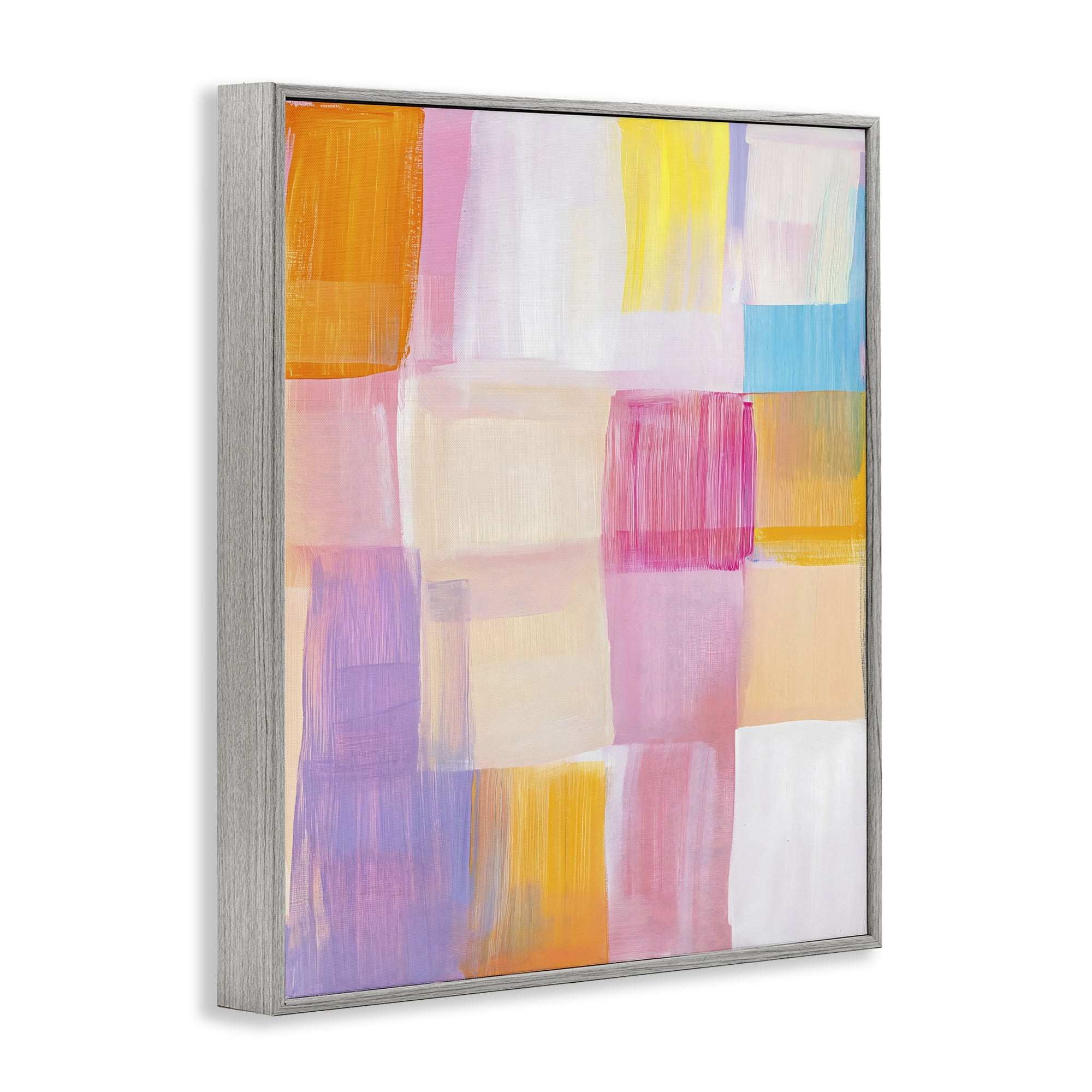 Stupell Industries Abstract Grid Brushstrokes Gray Framed Giclee Art, design by The Prints Vibe