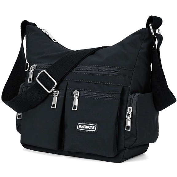 BadPiggies Women Nylon Shoulder Handbag Roomy Multi Pockets Bag Ladies Crossbody Purse Fashion Tote Top Handle Satchel