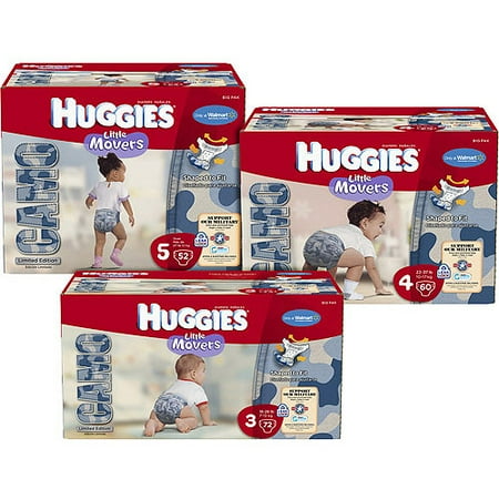 HUGGIES - Little Movers Camo Diapers (choose your size)