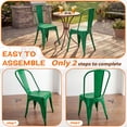 thumbnail image 2 of Lacoo Metal Dining Chair Indoor-Outdoor Use Stackable Classic Trattoria Chair Chic Dining Bistro Cafe Side Metal Chairs Set of 4 (Green), 2 of 7