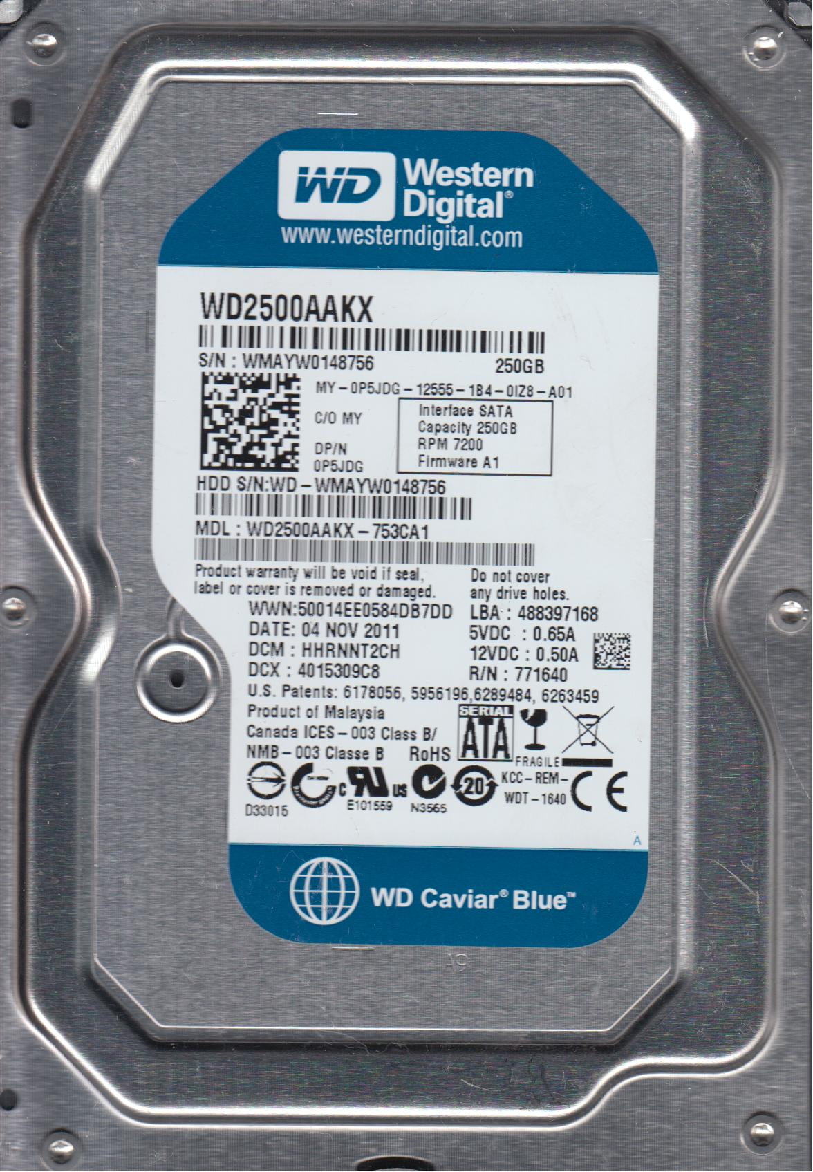 WD, 6TB WD Purple Surveillance Hard Drive, WD64PURZ, 3.5
