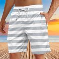 thumbnail image 2 of Jalioing Men's Beach Shorts Lightweight Elastic Waist Drawstring Striped Shorts Summer Casual Shorts with Pocket, 2 of 4