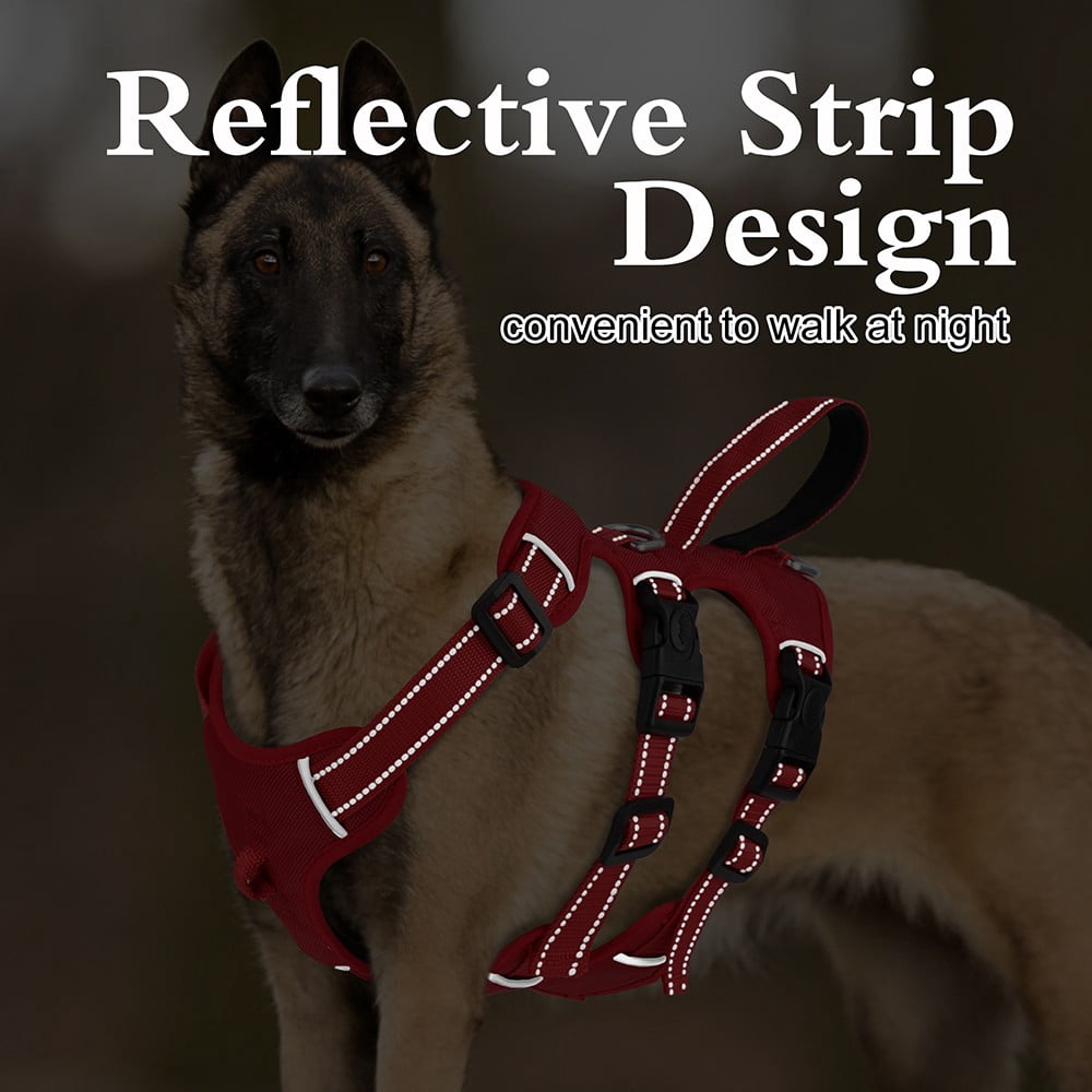 Pet Artist Escape Proof Dog Harness Reflective Adjustable Soft Padded Pet Vest With Comfort Handle