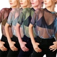 thumbnail image 3 of SAYOO Camiseta de malla sexy femenina, camiseta transparente de manga corta SAYOO moda, 3 of 4