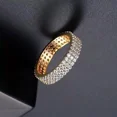 thumbnail image 3 of 2.00Ct Round Cut -Simulated Diamond Three Row Women's Eternity Band Rings 14K Yellow Gold Plated Silver For Her, 3 of 4