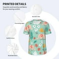 thumbnail image 4 of Daiia Elephant and Flowers Mens Baseball Jersey Button Down Shirts Short Sleeve Sports Uniforms-X-Large, 4 of 9