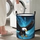 thumbnail image 5 of Fotbe Night Sky Forest Bald Eagle Cesto de Ropa con Asas, Cesto Impermeable de Gran Capacidad, Bolsa de Lavado para Dormitorio, Cesto de Ropa con Ruedas y Asas-Small, 5 of 6