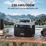 230.4Wh Portable Power Station - 300W (Peak 600W) Solar Generator with 9 Ports, Ideal for Outdoor Camping, RVs, Home Backup, and Emergency Use