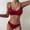 Red, variant on Two Piece Swimsuits for Women Fashion Sports Female Solid Bikini Push-Up Padded Swimwear Swimsuit Set