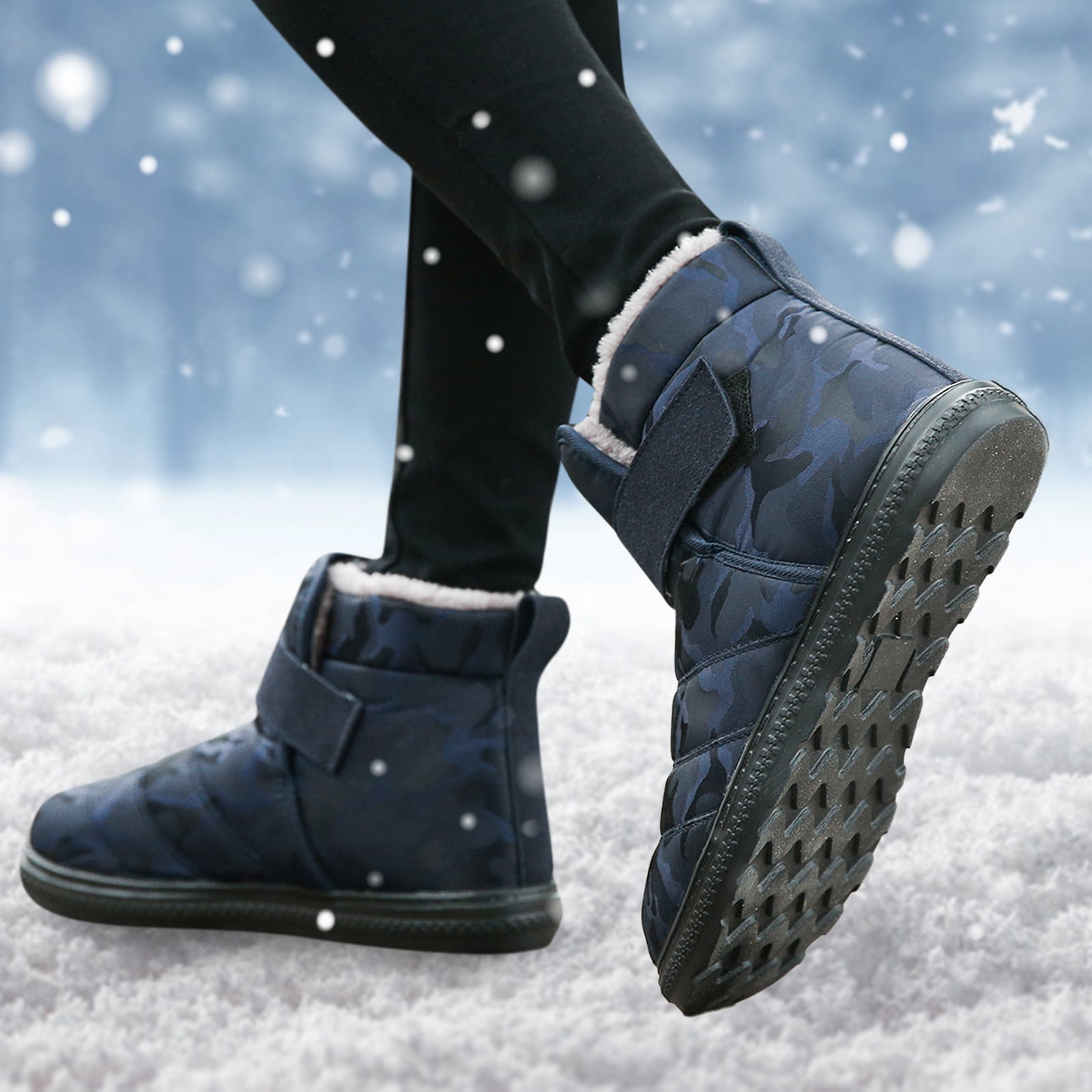 T-JULY Fashion Women Winter Snow Boots Solid Color Cotton Inside Antiskid Bottom Keep Warm Waterproof Shoes