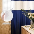 thumbnail image 3 of No Hook Shower Curtain, Navy Blue Black Ombre Shower Curtains for Bathroom with See Through Top Window, Modern Abstract Striped Gradient Waterproof & Washable Bath Curtain Small Stall 36"x78", 3 of 9