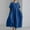Blue, variant on Oplxuo Women's Summer Baggy Cotton Linen Dress Loose Crew Neck Short Sleeve Swing Casual Babydoll Midi Dresses with Pockets