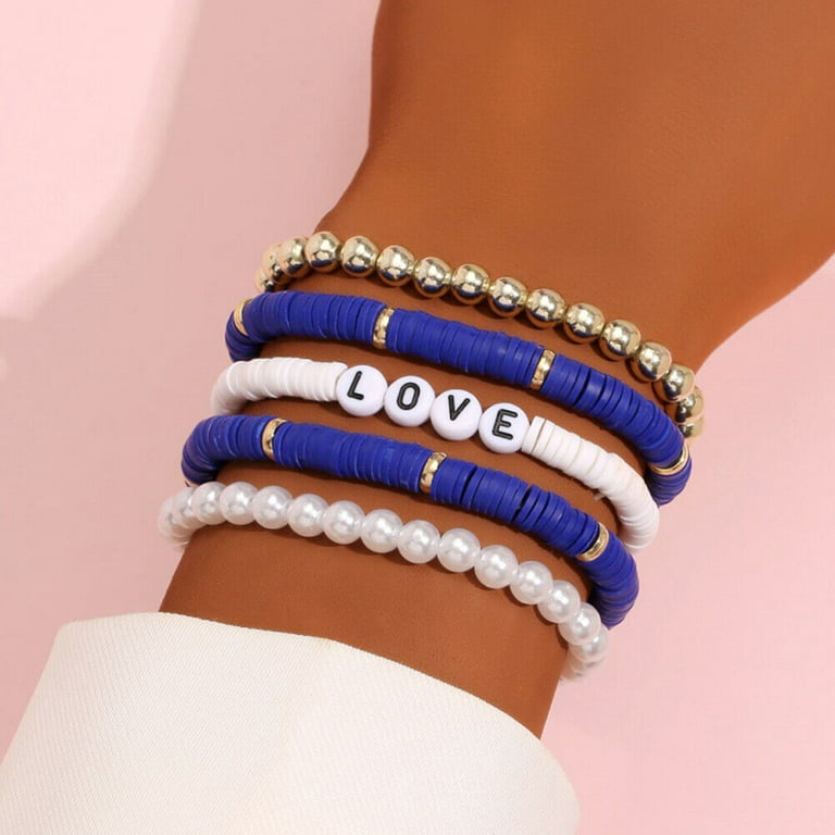 L'Éternité Bohème” – Polymer clay bracelet, beads, elastic